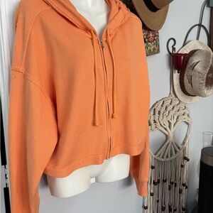 Orange Hooded Women's Top